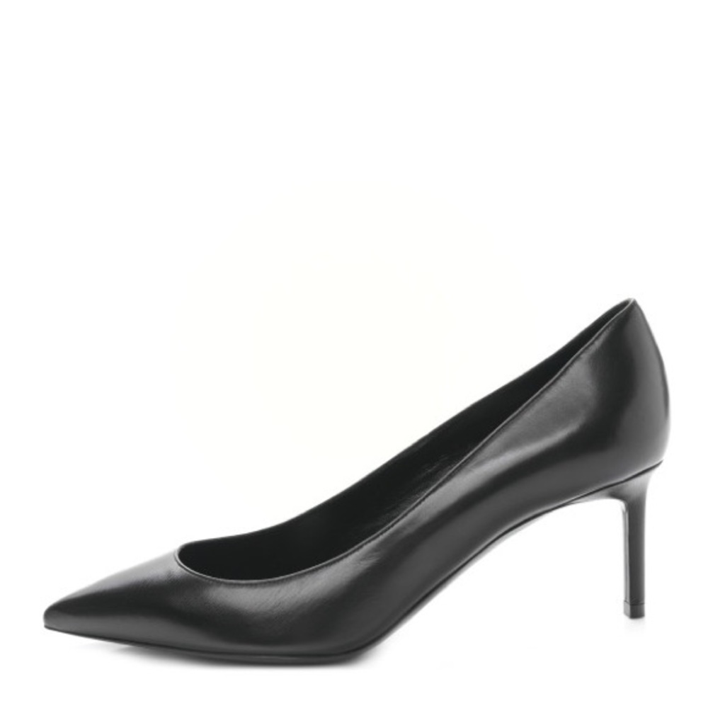 SAINT LAURENT black leather Anja 85 pointed toe pump heels 36.5